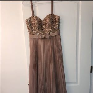 Strapless/spaghetti strap nude pink gown